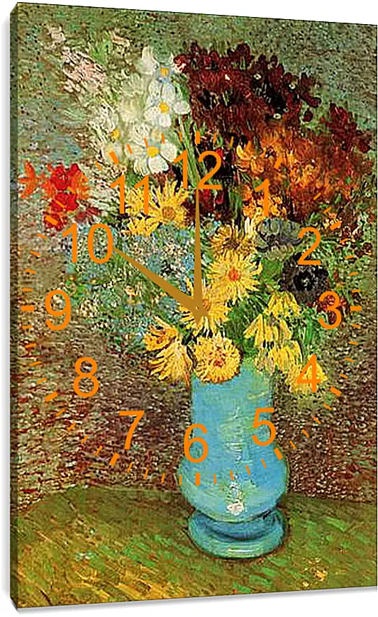 Часы картина - Vase with Daisies and Anemones. Винсент Ван Гог