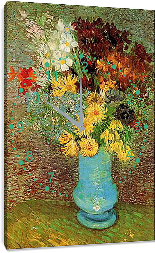 Часы картина - Vase with Daisies and Anemones. Винсент Ван Гог
