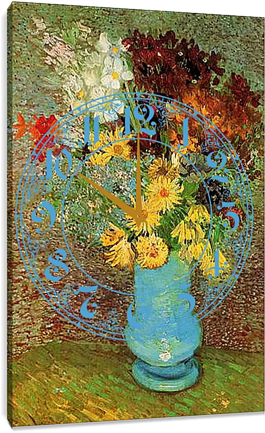 Часы картина - Vase with Daisies and Anemones. Винсент Ван Гог