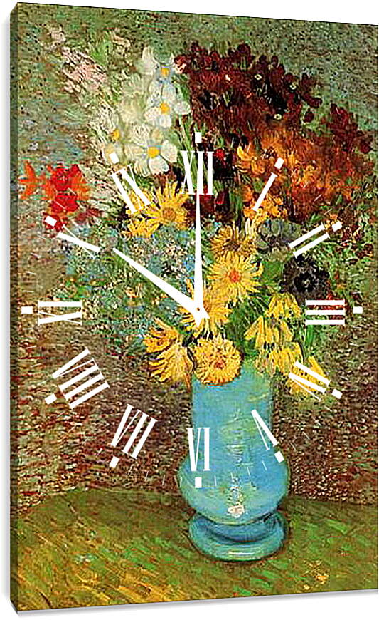 Часы картина - Vase with Daisies and Anemones. Винсент Ван Гог
