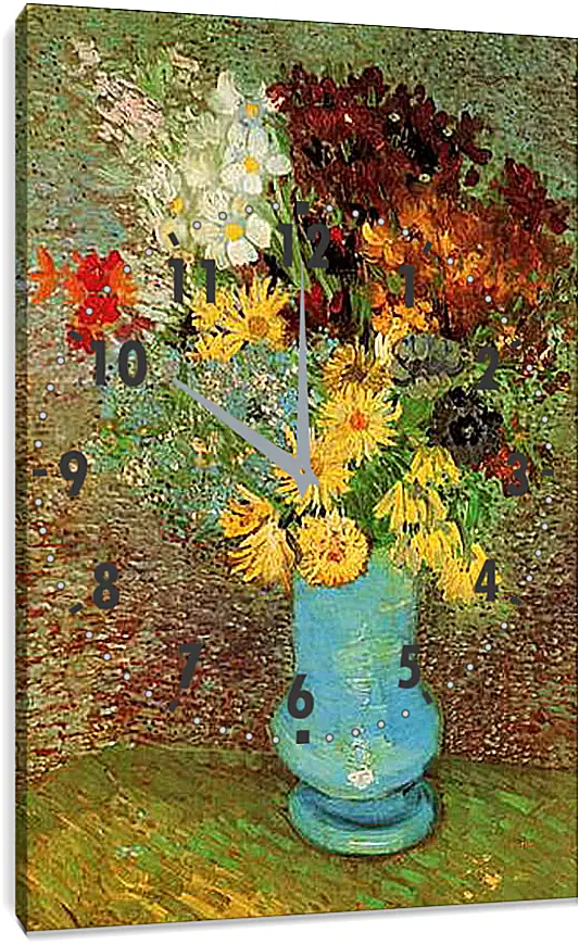 Часы картина - Vase with Daisies and Anemones. Винсент Ван Гог