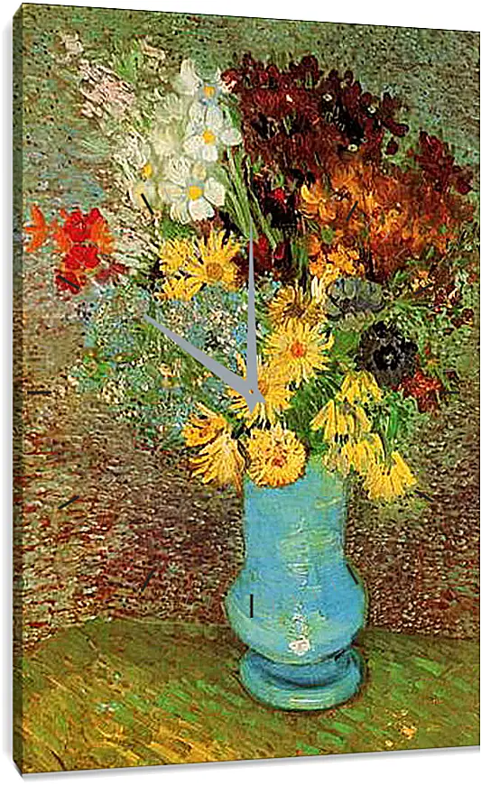 Часы картина - Vase with Daisies and Anemones. Винсент Ван Гог