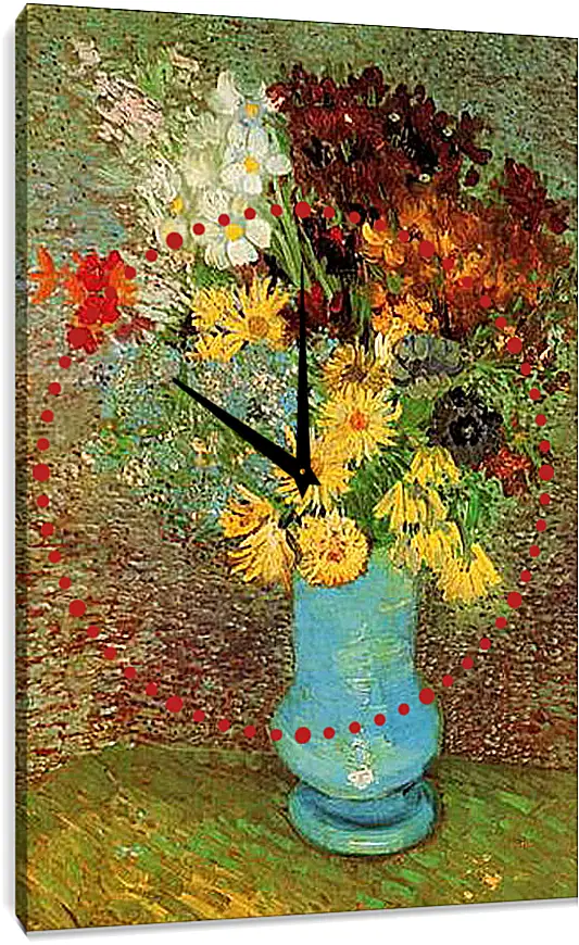 Часы картина - Vase with Daisies and Anemones. Винсент Ван Гог