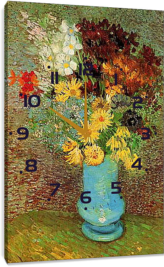 Часы картина - Vase with Daisies and Anemones. Винсент Ван Гог