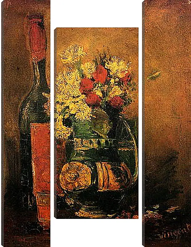 Модульная картина - Vase with Carnations and Roses and a Bottle. Винсент Ван Гог