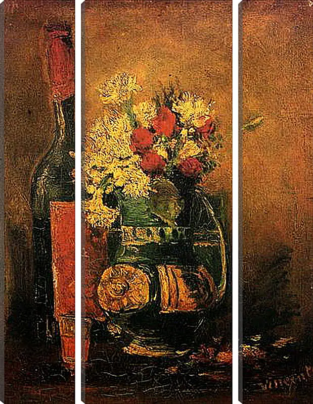 Модульная картина - Vase with Carnations and Roses and a Bottle. Винсент Ван Гог