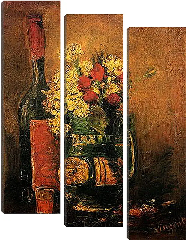 Модульная картина - Vase with Carnations and Roses and a Bottle. Винсент Ван Гог