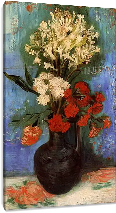 Постер и плакат - Vase with Carnations and Other Flowers. Винсент Ван Гог