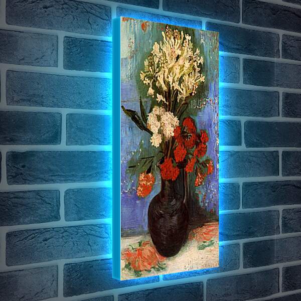 Лайтбокс световая панель - Vase with Carnations and Other Flowers. Винсент Ван Гог
