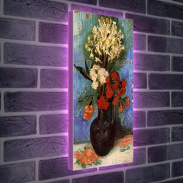 Лайтбокс световая панель - Vase with Carnations and Other Flowers. Винсент Ван Гог