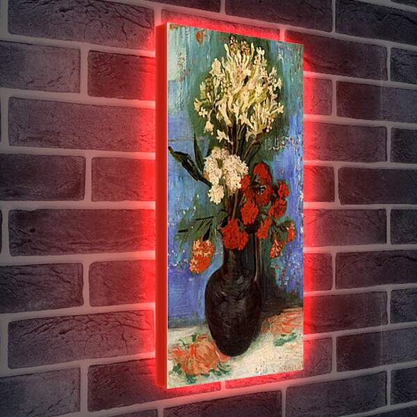 Лайтбокс световая панель - Vase with Carnations and Other Flowers. Винсент Ван Гог
