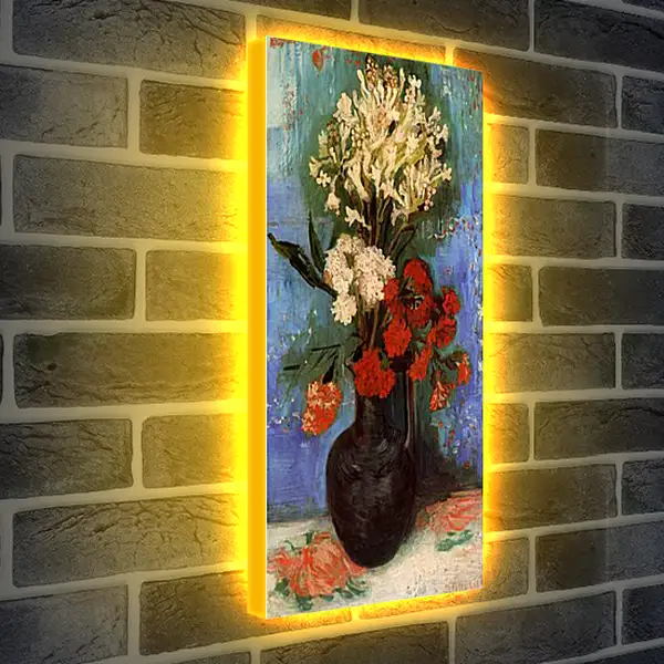 Лайтбокс световая панель - Vase with Carnations and Other Flowers. Винсент Ван Гог