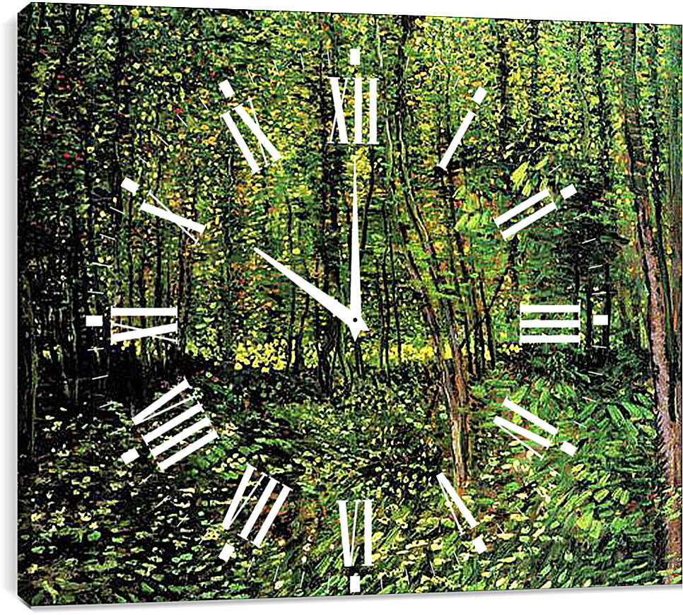 Часы картина - Trees and Undergrowth 2. Винсент Ван Гог
