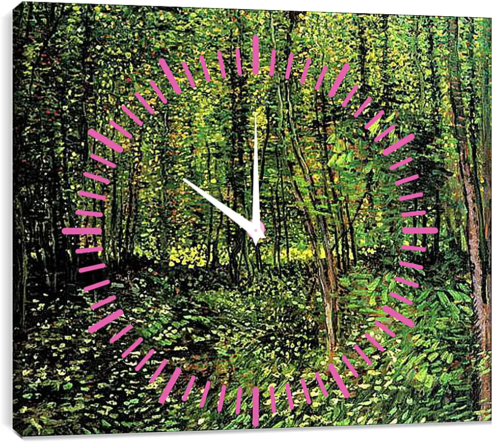 Часы картина - Trees and Undergrowth 2. Винсент Ван Гог