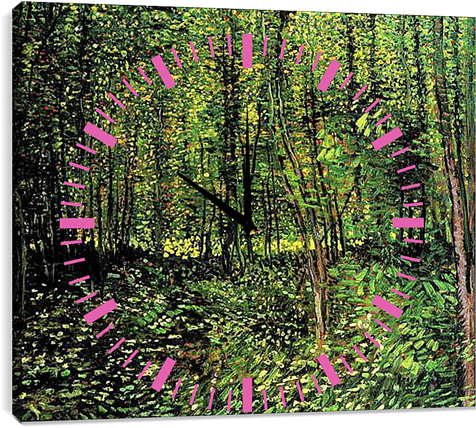 Часы картина - Trees and Undergrowth 2. Винсент Ван Гог