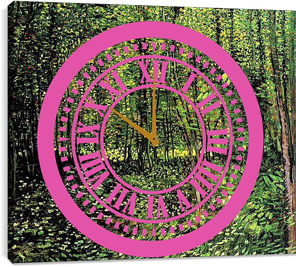 Часы картина - Trees and Undergrowth 2. Винсент Ван Гог
