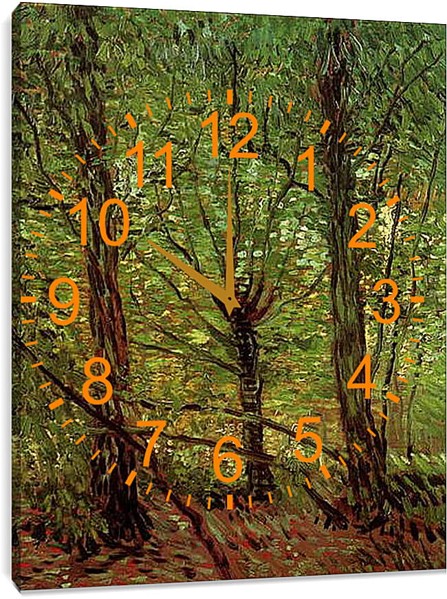 Часы картина - Trees and Undergrowth. Винсент Ван Гог
