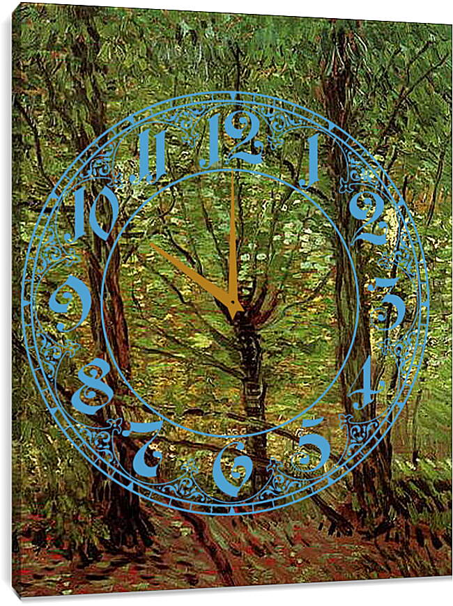 Часы картина - Trees and Undergrowth. Винсент Ван Гог