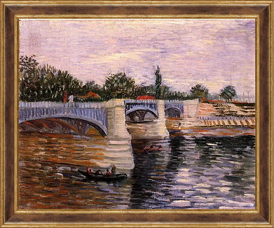 Картина в раме - The Seine with the Pont de la Grande Jette. Винсент Ван Гог