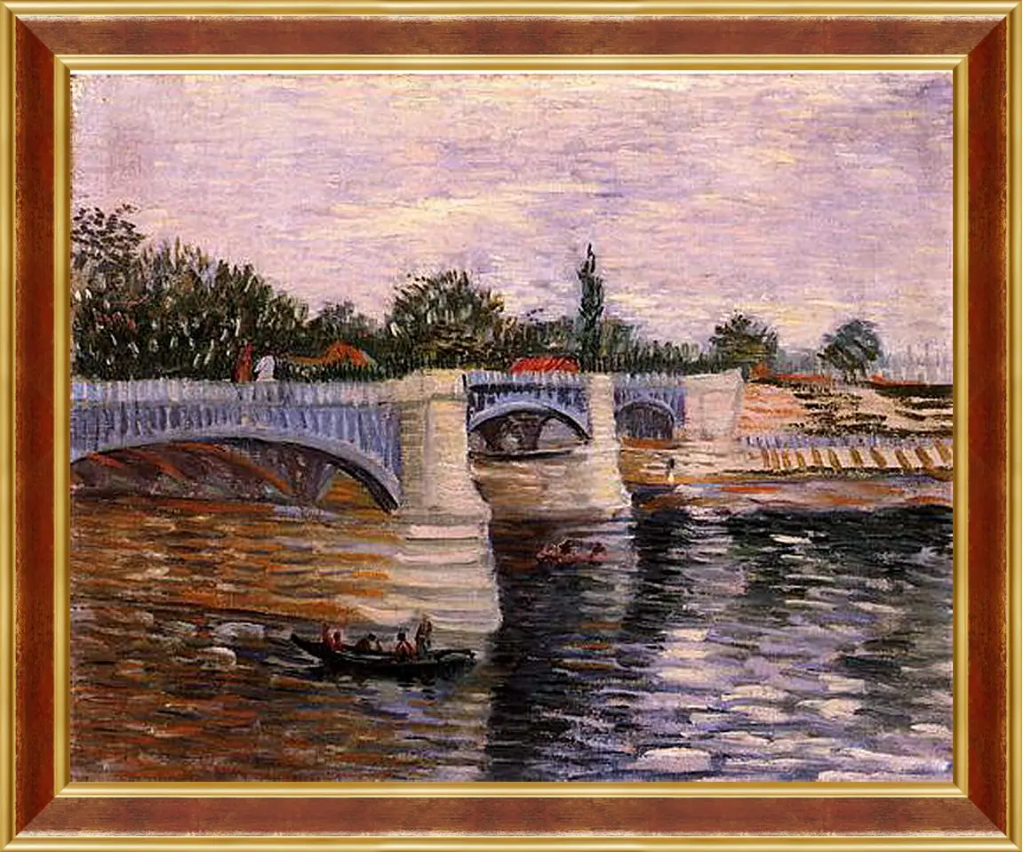 Картина в раме - The Seine with the Pont de la Grande Jette. Винсент Ван Гог