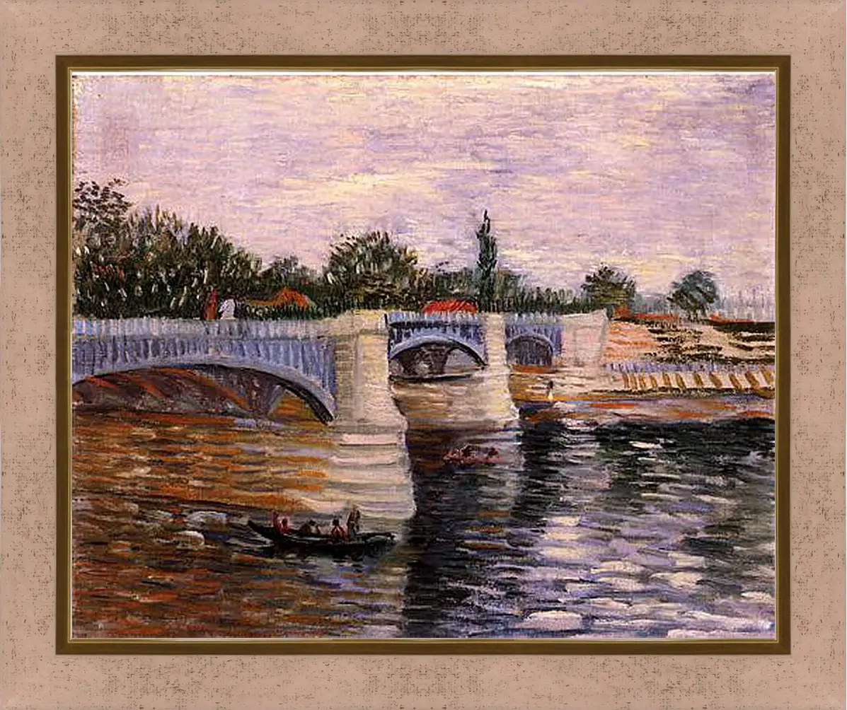 Картина в раме - The Seine with the Pont de la Grande Jette. Винсент Ван Гог