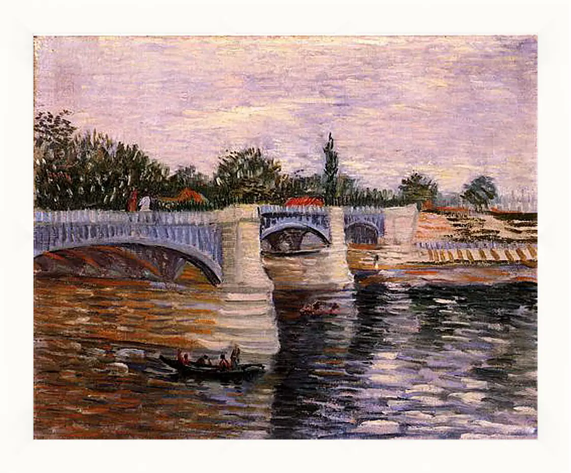 Картина в раме - The Seine with the Pont de la Grande Jette. Винсент Ван Гог