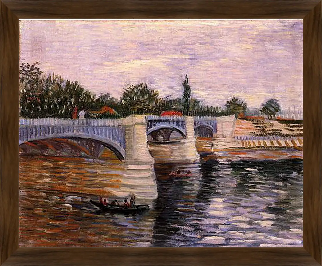 Картина в раме - The Seine with the Pont de la Grande Jette. Винсент Ван Гог