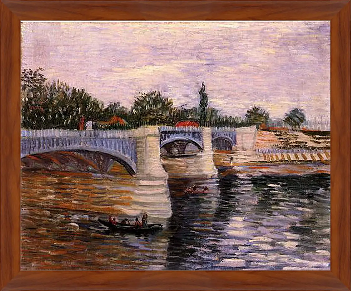 Картина в раме - The Seine with the Pont de la Grande Jette. Винсент Ван Гог