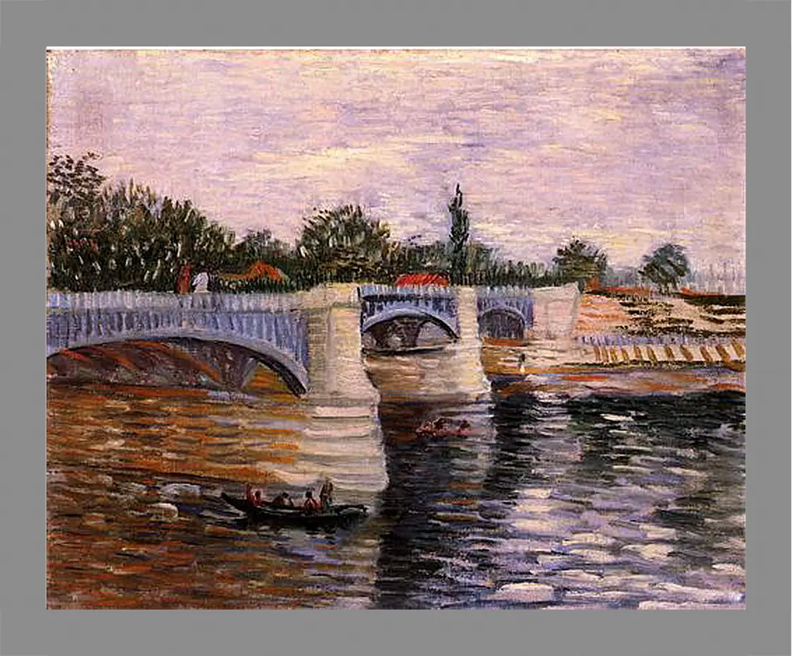 Картина в раме - The Seine with the Pont de la Grande Jette. Винсент Ван Гог