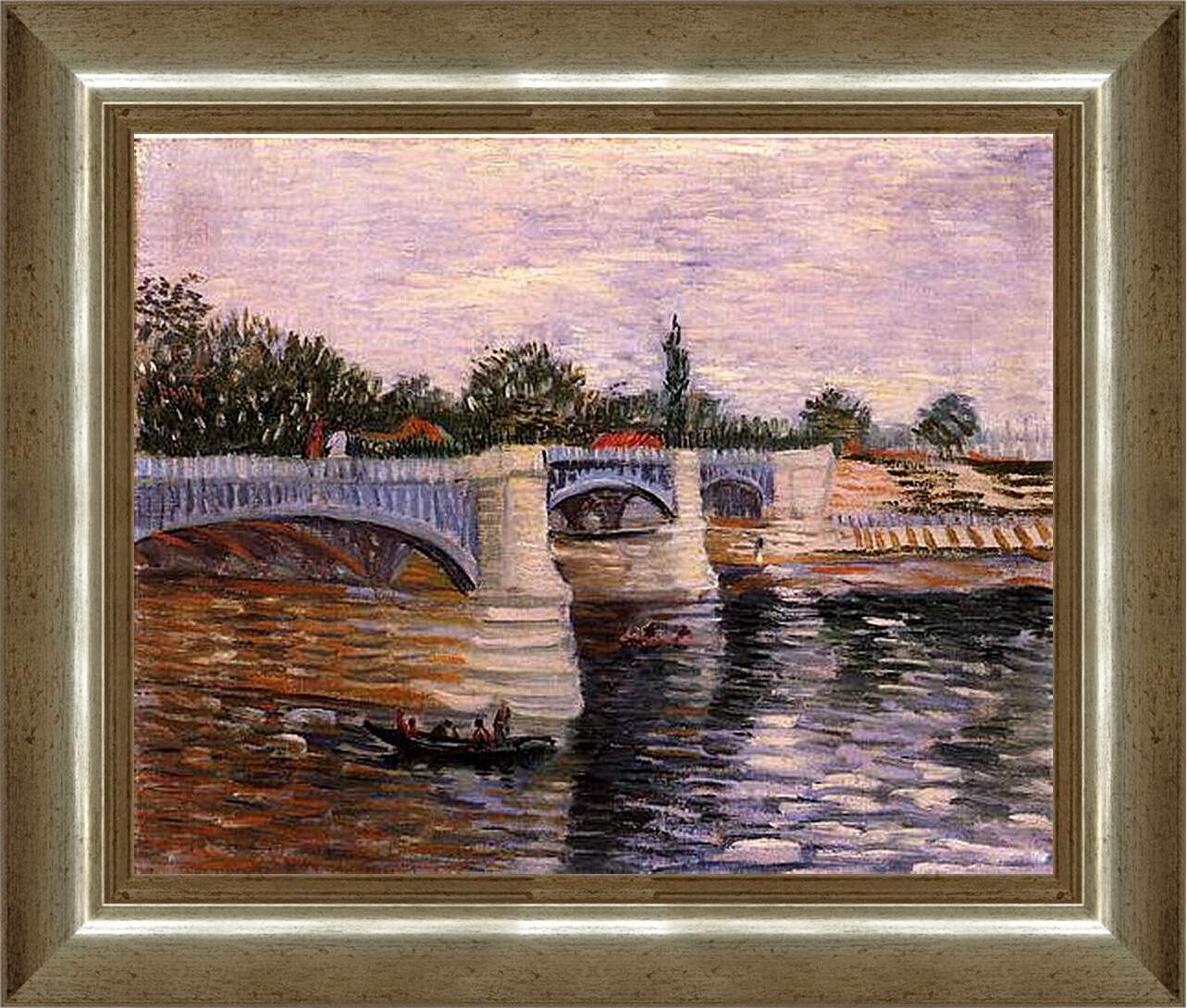 Картина в раме - The Seine with the Pont de la Grande Jette. Винсент Ван Гог