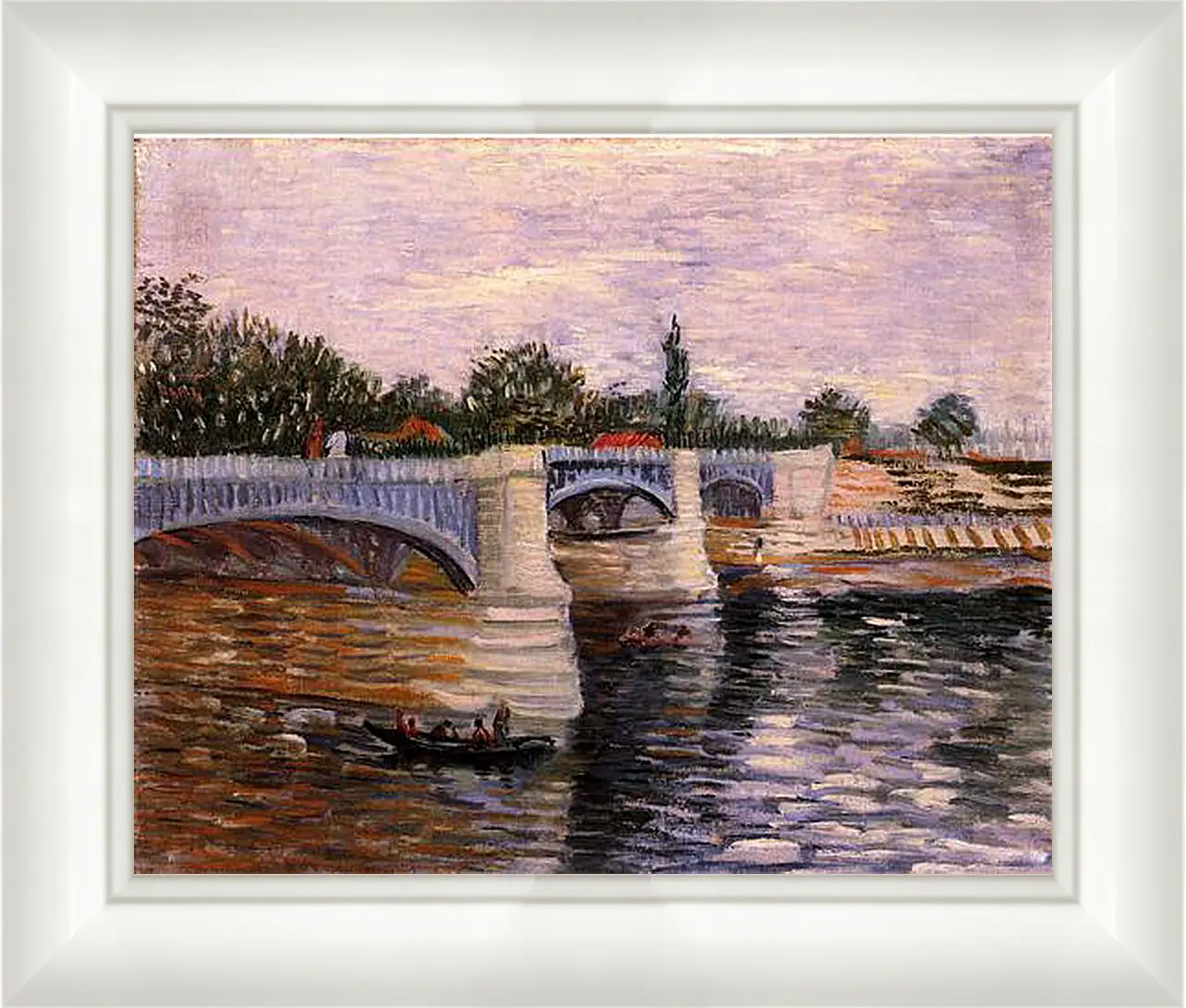 Картина в раме - The Seine with the Pont de la Grande Jette. Винсент Ван Гог