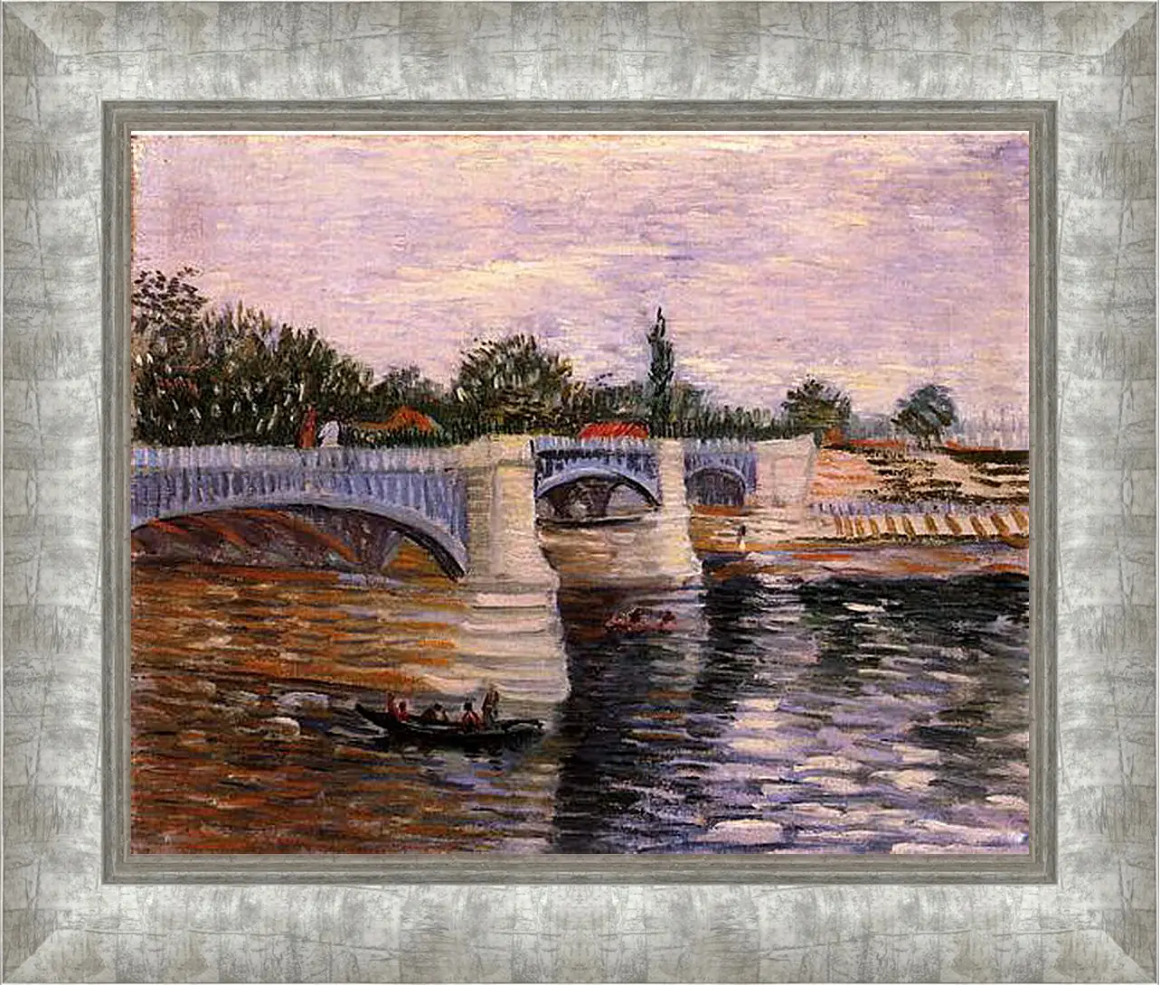 Картина в раме - The Seine with the Pont de la Grande Jette. Винсент Ван Гог