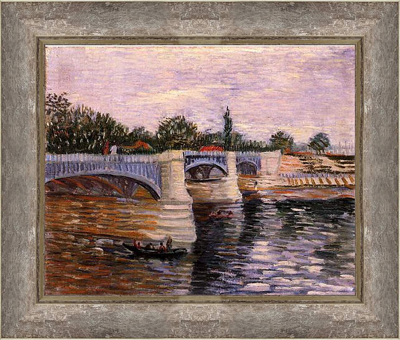 Картина в раме - The Seine with the Pont de la Grande Jette. Винсент Ван Гог
