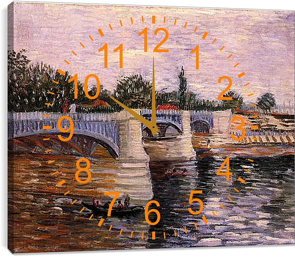 Часы картина - The Seine with the Pont de la Grande Jette. Винсент Ван Гог