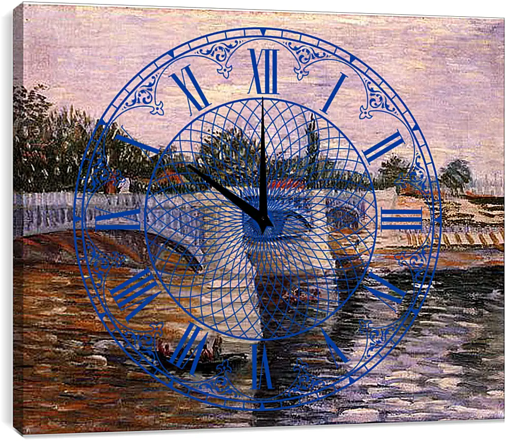 Часы картина - The Seine with the Pont de la Grande Jette. Винсент Ван Гог