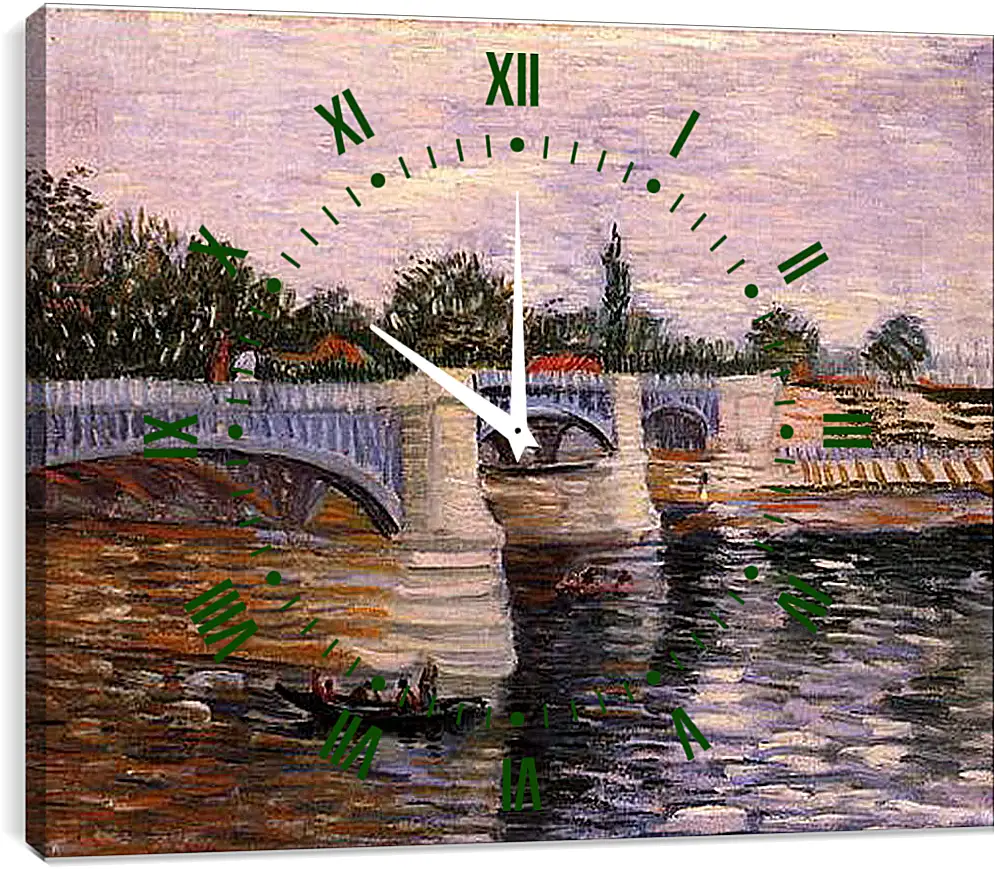 Часы картина - The Seine with the Pont de la Grande Jette. Винсент Ван Гог