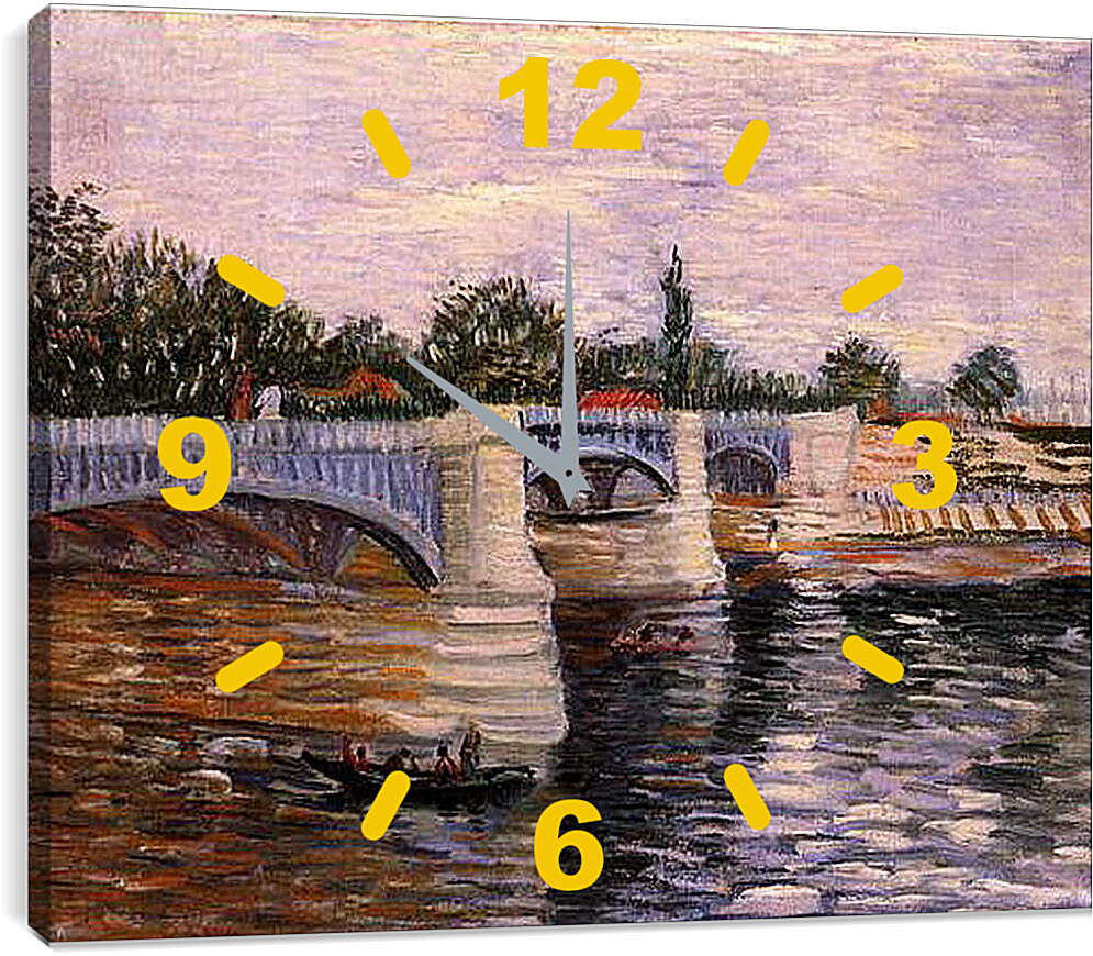 Часы картина - The Seine with the Pont de la Grande Jette. Винсент Ван Гог