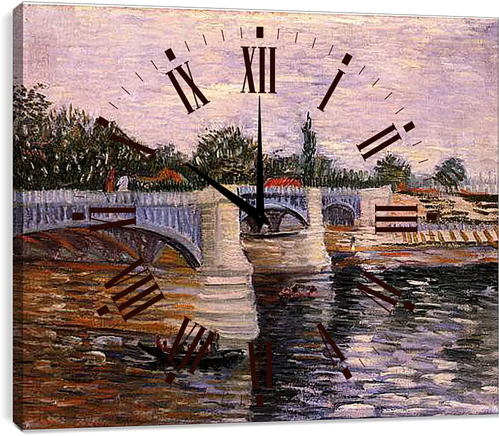 Часы картина - The Seine with the Pont de la Grande Jette. Винсент Ван Гог