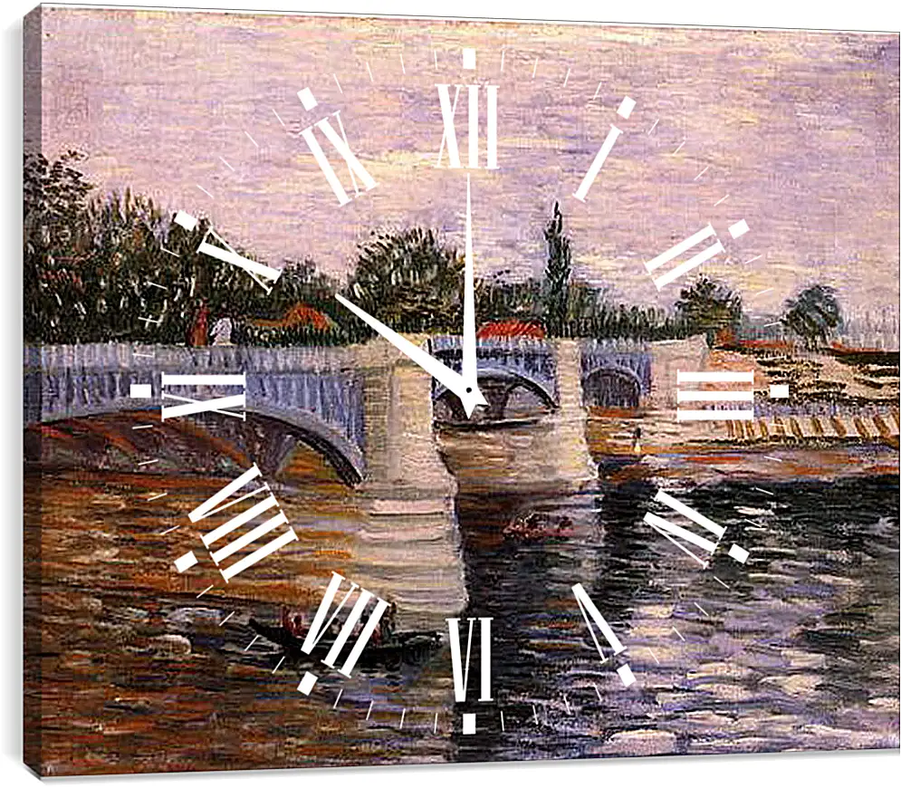 Часы картина - The Seine with the Pont de la Grande Jette. Винсент Ван Гог