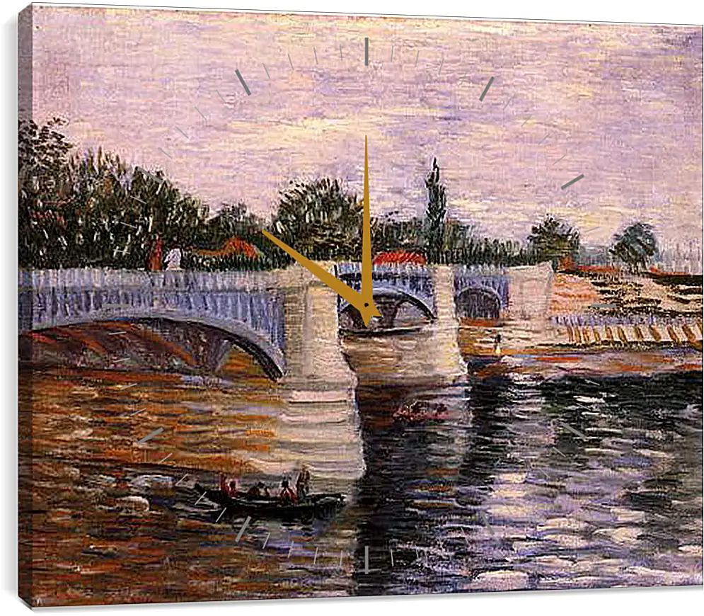 Часы картина - The Seine with the Pont de la Grande Jette. Винсент Ван Гог