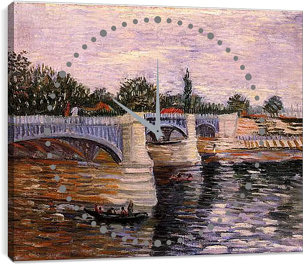 Часы картина - The Seine with the Pont de la Grande Jette. Винсент Ван Гог