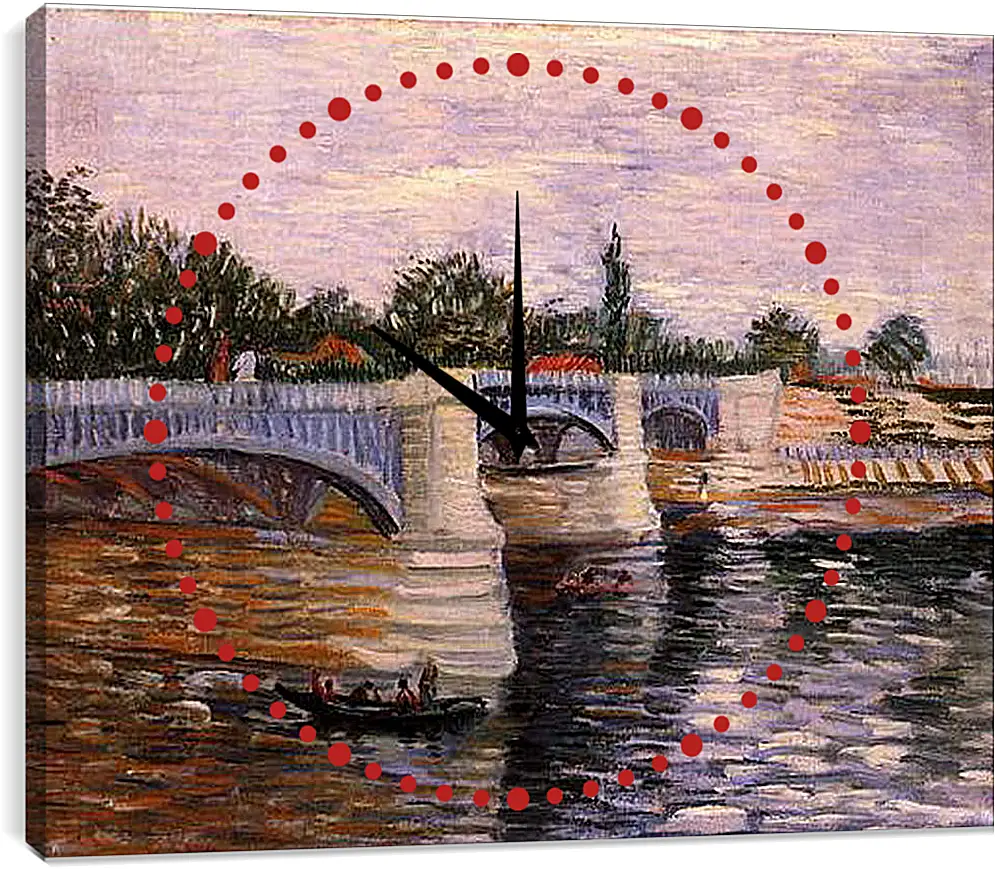 Часы картина - The Seine with the Pont de la Grande Jette. Винсент Ван Гог