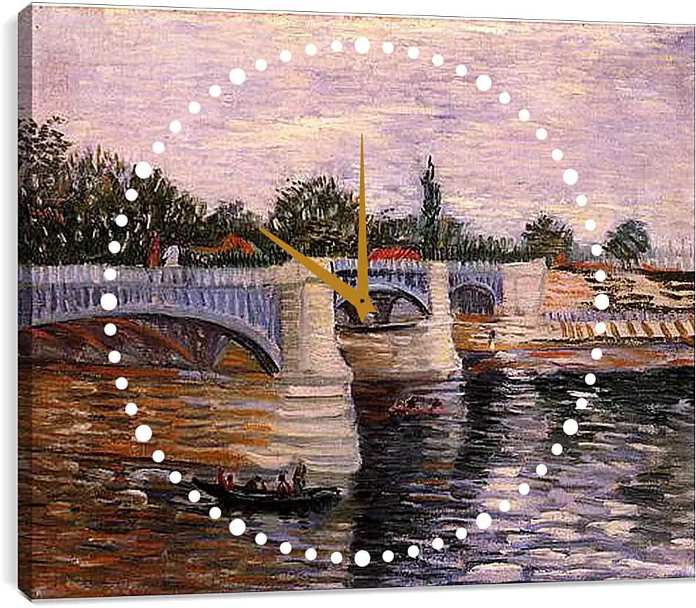 Часы картина - The Seine with the Pont de la Grande Jette. Винсент Ван Гог