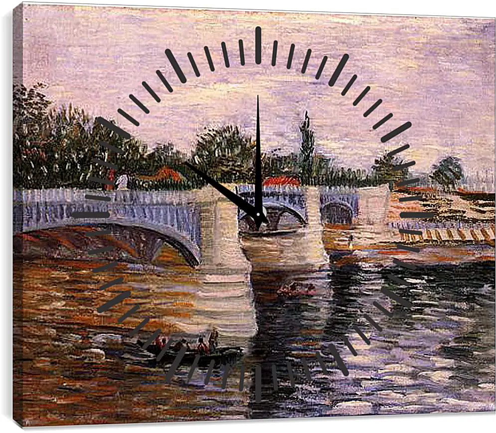 Часы картина - The Seine with the Pont de la Grande Jette. Винсент Ван Гог