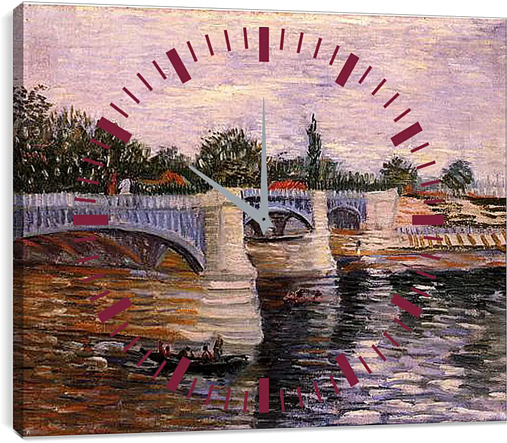 Часы картина - The Seine with the Pont de la Grande Jette. Винсент Ван Гог