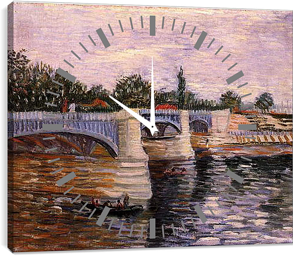 Часы картина - The Seine with the Pont de la Grande Jette. Винсент Ван Гог
