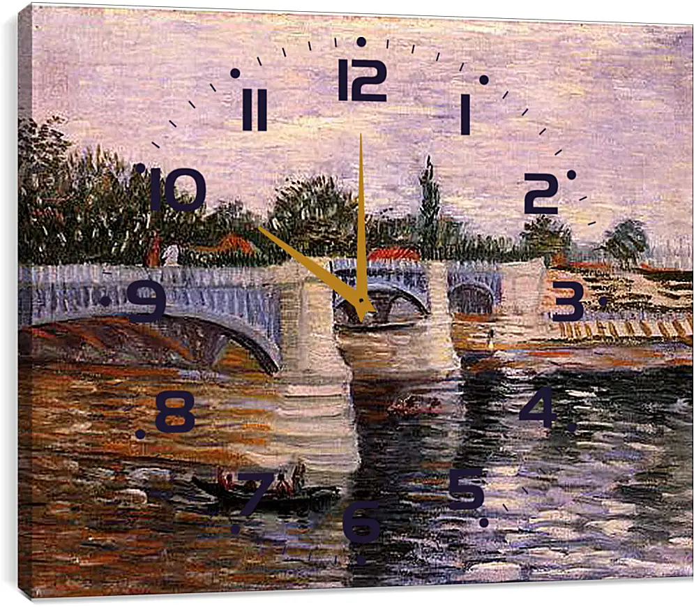 Часы картина - The Seine with the Pont de la Grande Jette. Винсент Ван Гог