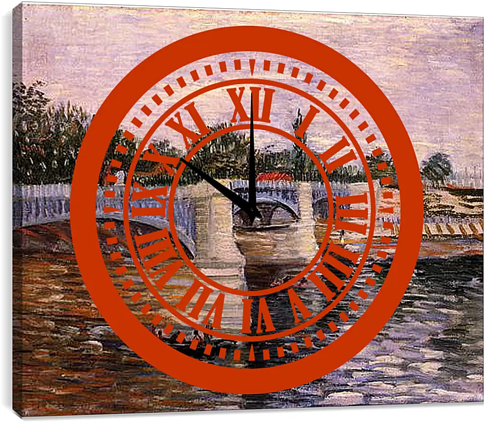 Часы картина - The Seine with the Pont de la Grande Jette. Винсент Ван Гог