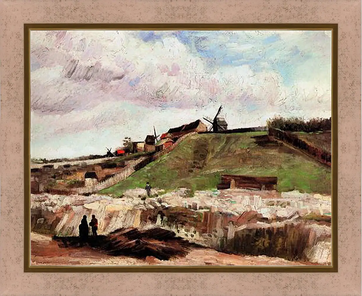 Картина в раме - The Hill of Montmartre with Quarry. Винсент Ван Гог