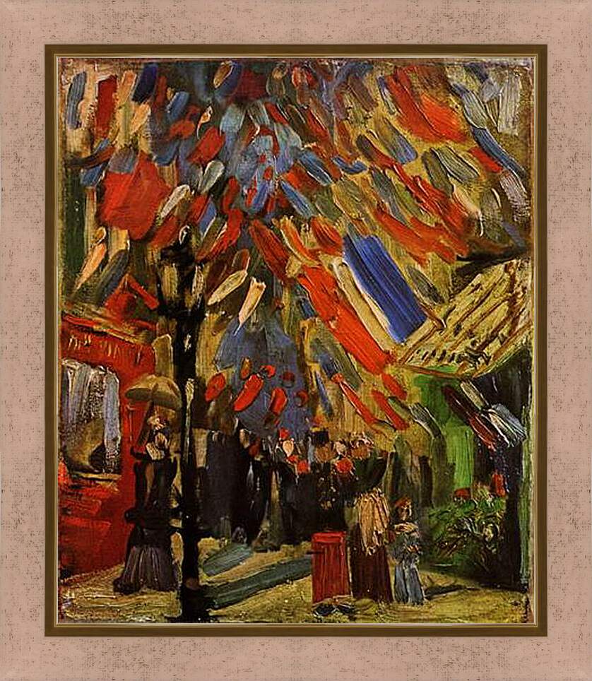 Картина в раме - The Fourteenth of July Celebration in Paris. Винсент Ван Гог